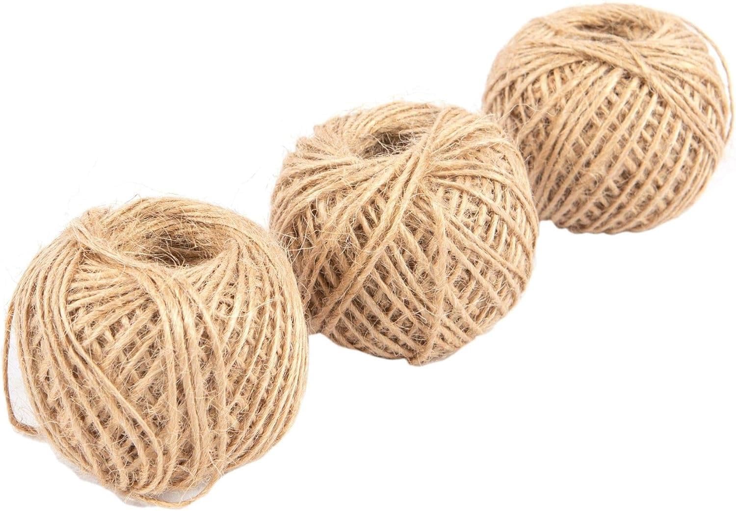 MantraRaj 40m Brown Jute Twine String Plant Wrapping Hemp String Rope Cord Yarn Ball String for School Art & Craft Gift Wrapping Gardening Floristry and Crafts Decoration Pack of 3
