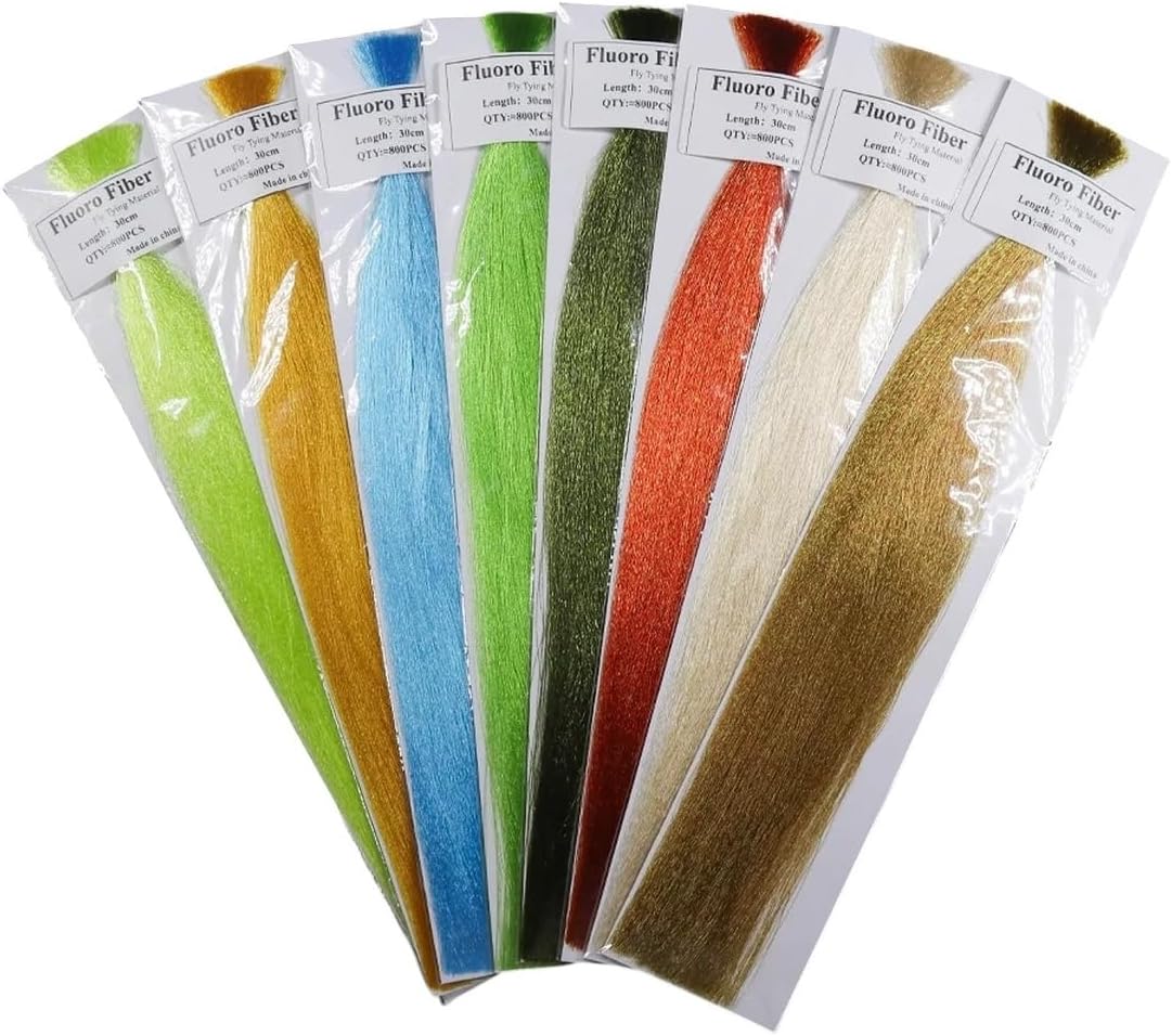 m8packs MIX-Lin-L0nriver Fluoro Flash Synthetic Hair Making Fish Lure Bait Saltwater Streamer Flies Tying Material Pike Trout Fishing