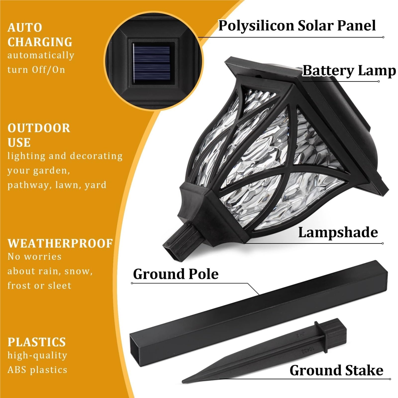 Lampa Solarna Lampy solarne zewnętrzne wodoodporne LED do dekoracji ogrodu Zewnątrz Dekoracyjne(Warm White)
