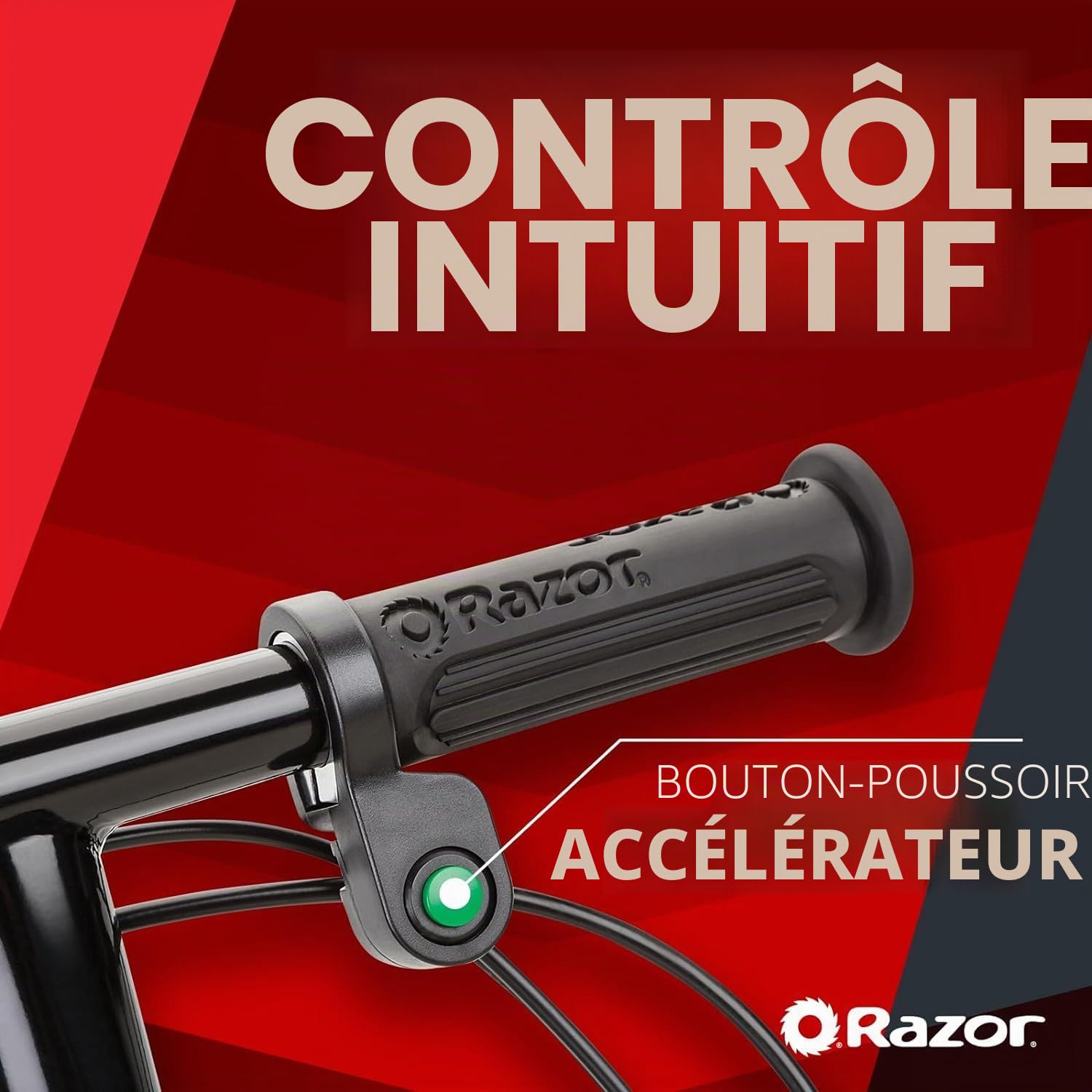 Scooter électrique Razor PowerCore E90 pour les enfants de 8 ans et plus avec une vitesse maximale de 10 mph et une autonomie de 60 minutes, jusqu'à 10 miles d'autonomie, batterie 12V