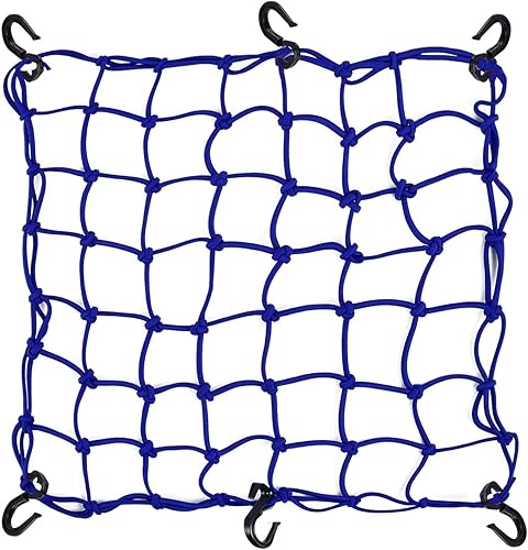 Red de carga pequeña de 15 x 15 pulgadas que se estira a 30 x 30 pulgadas con ganchos gruesos Núcleo de látex natural malla elástica resistente de 2