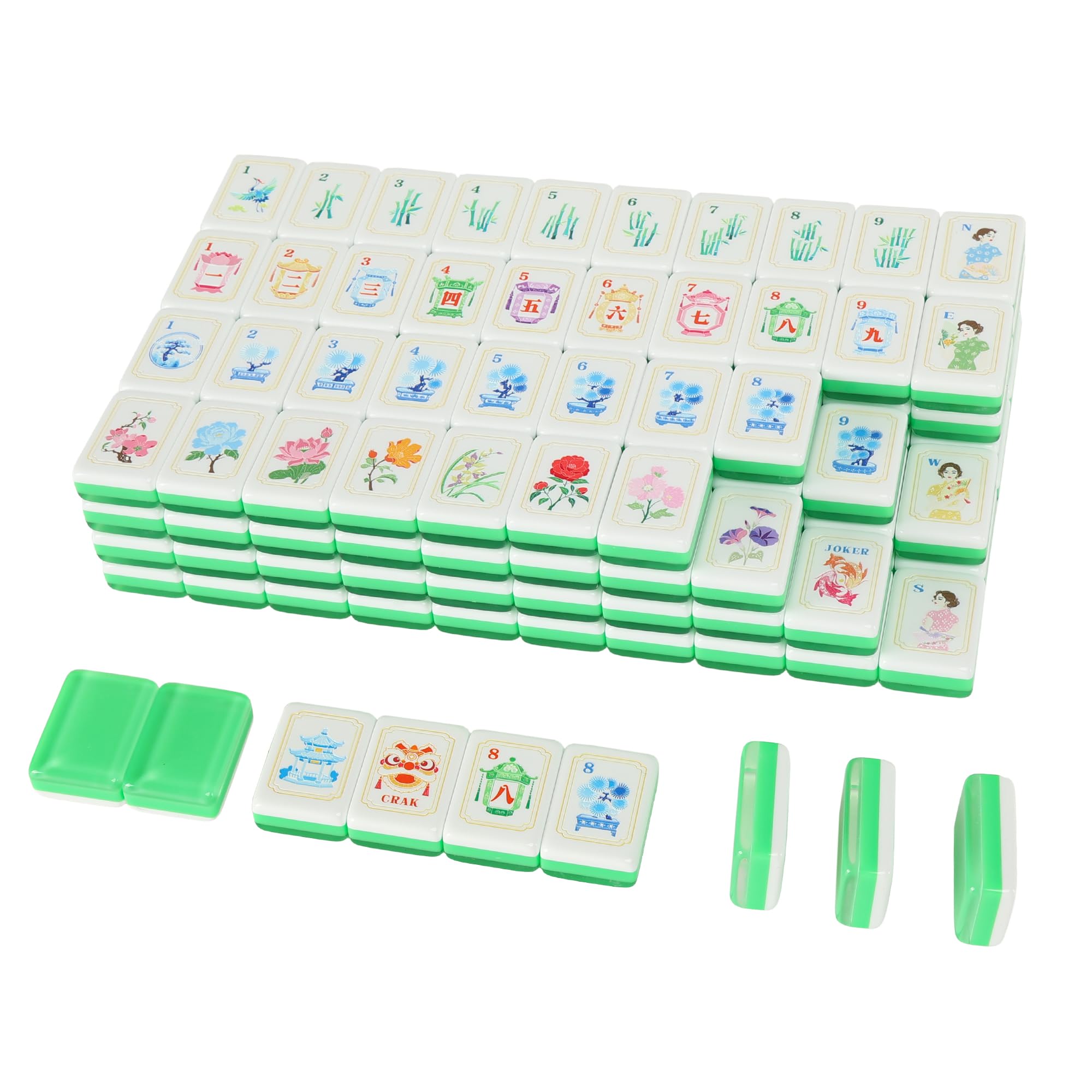American Mahjong Lot de 160 carreaux acryliques avec sac de