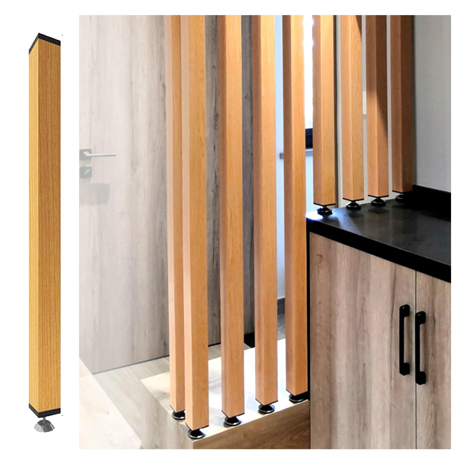 Slat Room Divider Column,Ceiling to Floor Partition Post Room Dividers,Screen Partition Post Living Room Simple,Restaurant Office Home Room Separator,Anti-oxidation,fading(8-pcs,125cm/49.2in/4.10ft)