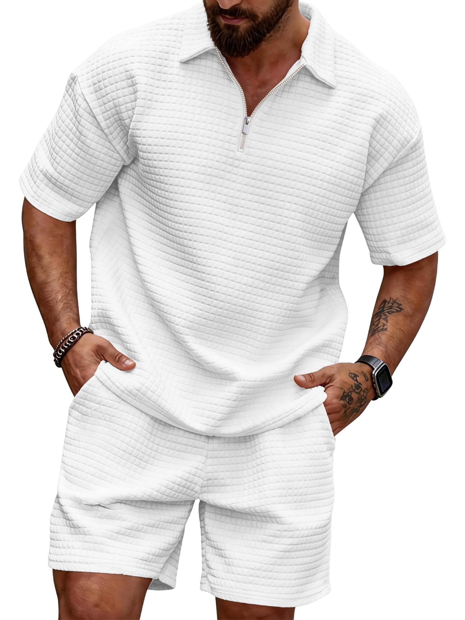 Men's Short Sets 2 Piece Polo Shirt Summer Outfits Casual Fashion Tracksuits Short Sleeve Travel Clothes-image-35