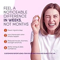 Vista 4 de Dr. Knowles- Fórmula de prevención de migraña, 60 cápsulas, tratamiento para el alivio del dolor de cabeza, tratamiento y prevención de migrañas