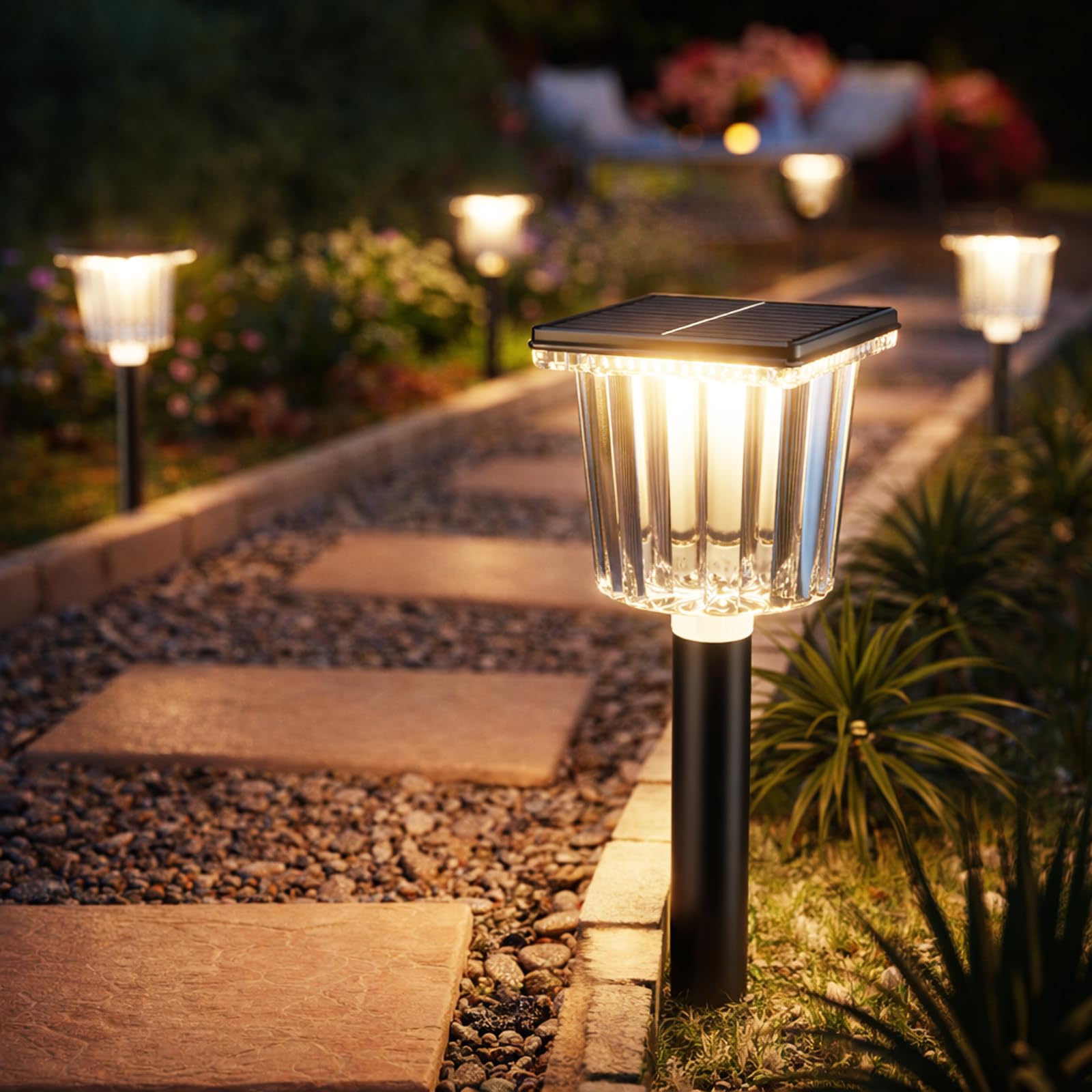 BITPOTT Sehr Hell Solarlampen für Außen,6 Stücke Longlife Solarleuchten Garten Winterfest Mit Braunem Ständer,IP65 Wassserdicht Wegeleuchten außen,Solarleuchten für Außen,für Wege,Rasen