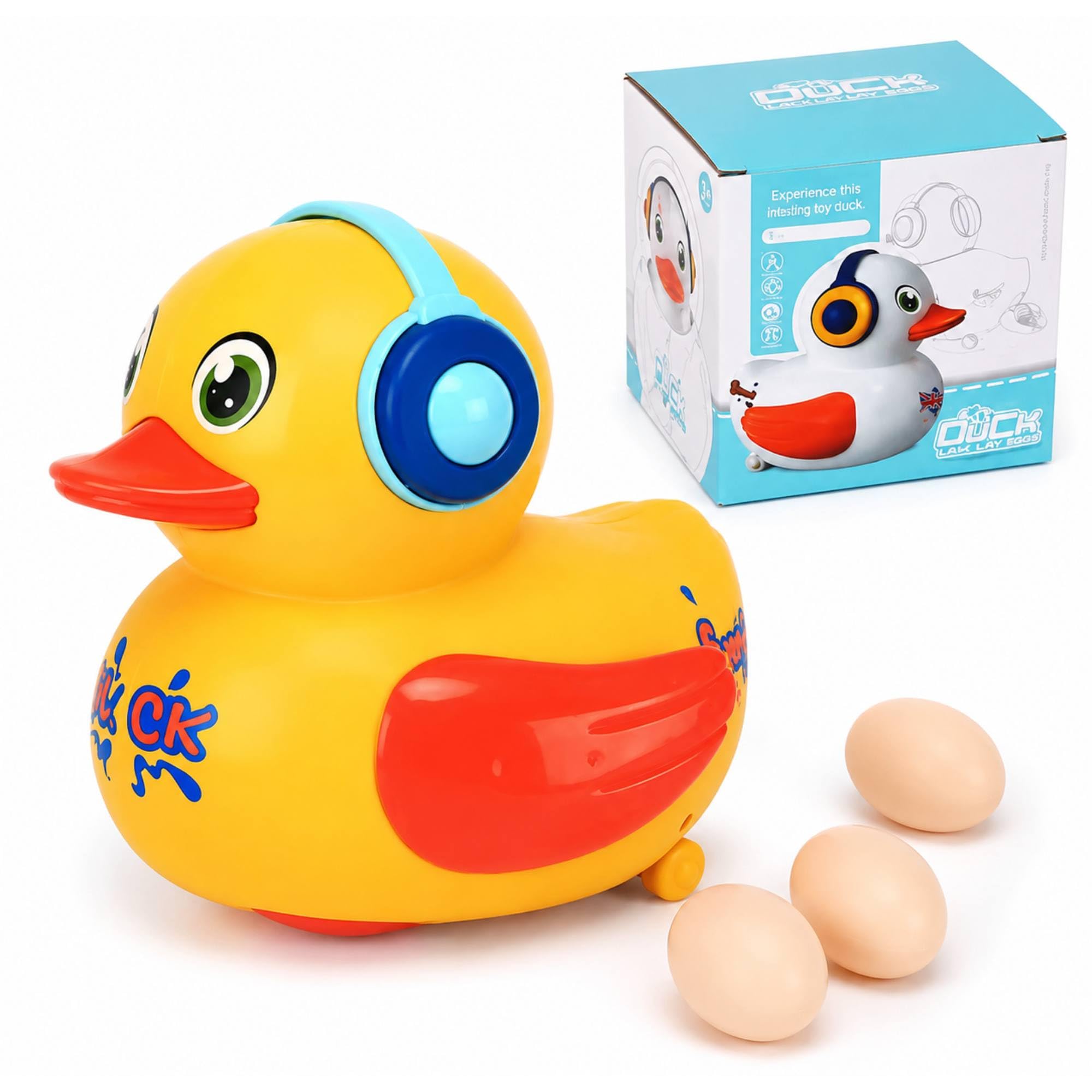 SHAKTISM Electronic SwanLaying Egg Toy for Kids, Three Plastic Eggs, Walking, Moving, Laying Eggs with Light and Sound, Multicolour (Egg_Duck)-image-28