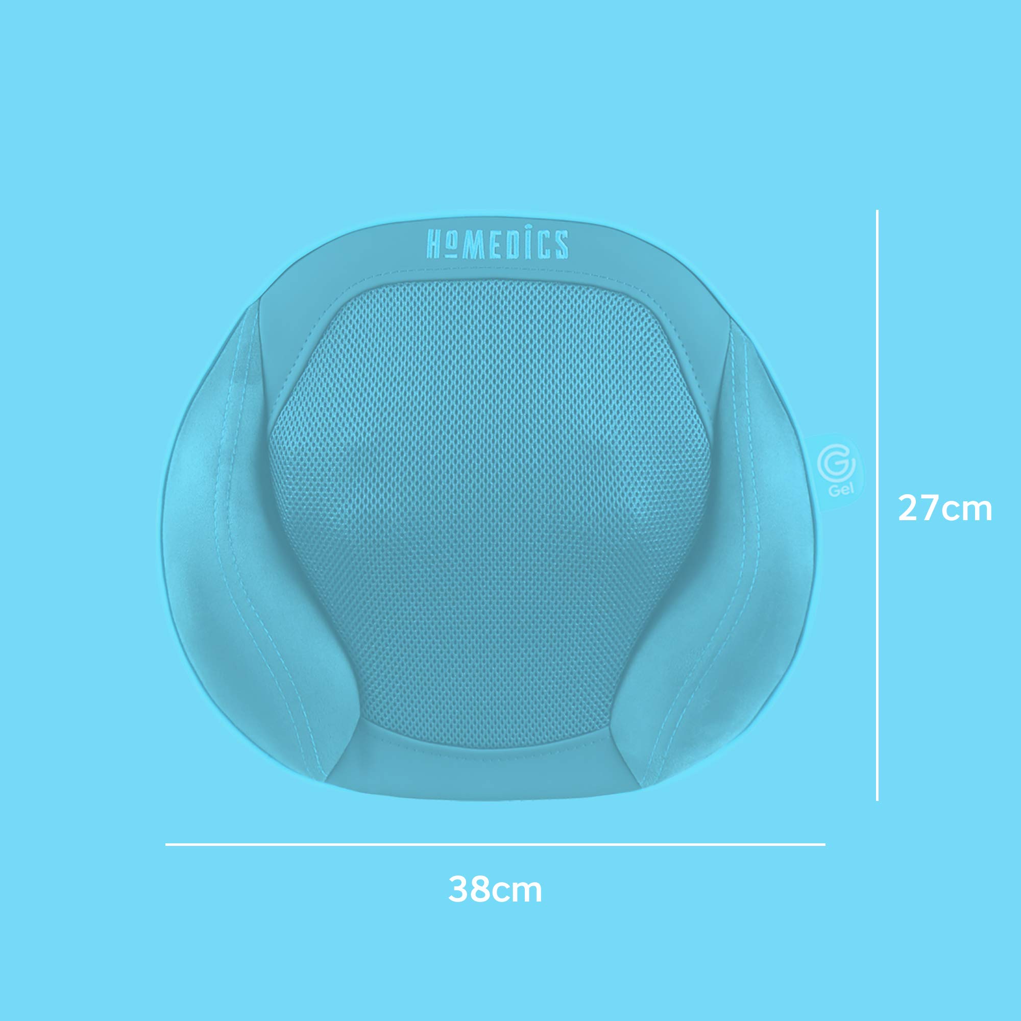 HoMedics Cuscino Massaggiante Shiatsu, Massaggiatore Elettrico Multiuso con 4 Testine in Gel, Massaggiatore con Funzione di Riscaldamento per Schiena, Collo, Spalle, Zona Lombare, Gambe e Polpacci