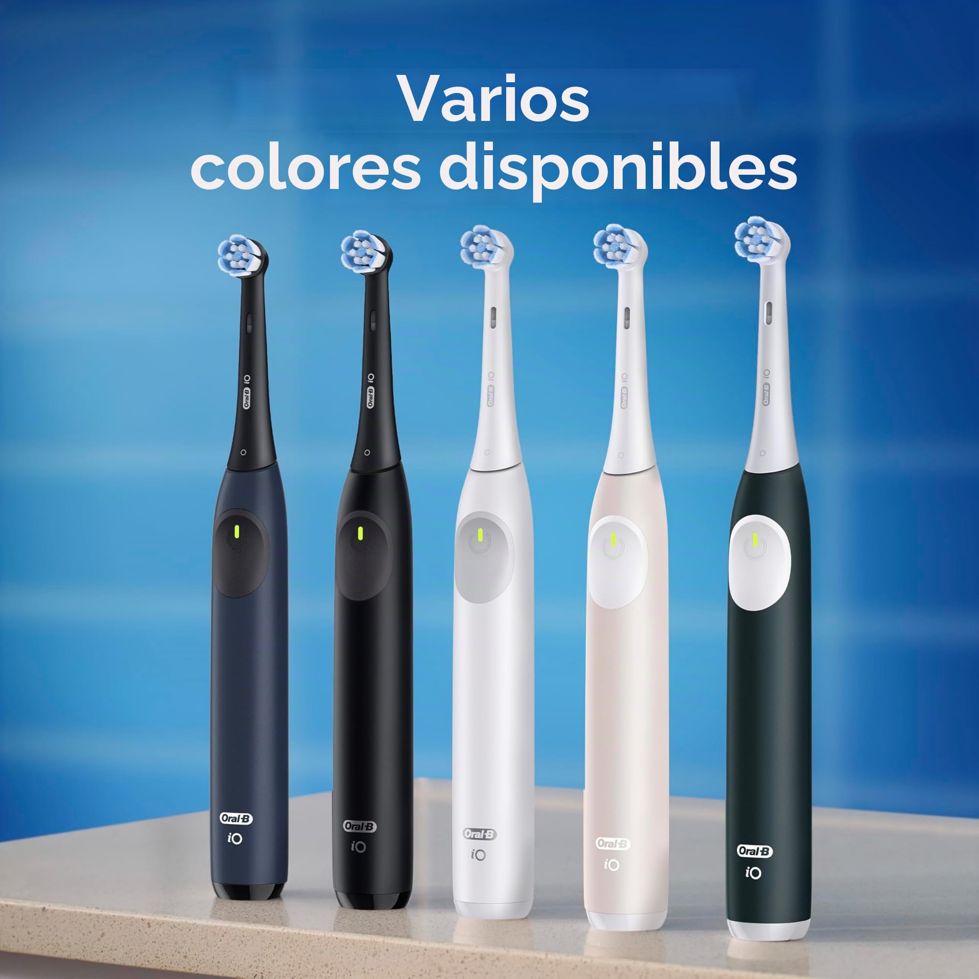 Oral-B iO Series 2 - Cepillo de dientes eléctrico, 2 unidades, 2 cabezales de cepillo, 3 modos de cepillado para el cuidado dental, tecnología magnética, diseñado por marrón, negro nocturno/verde