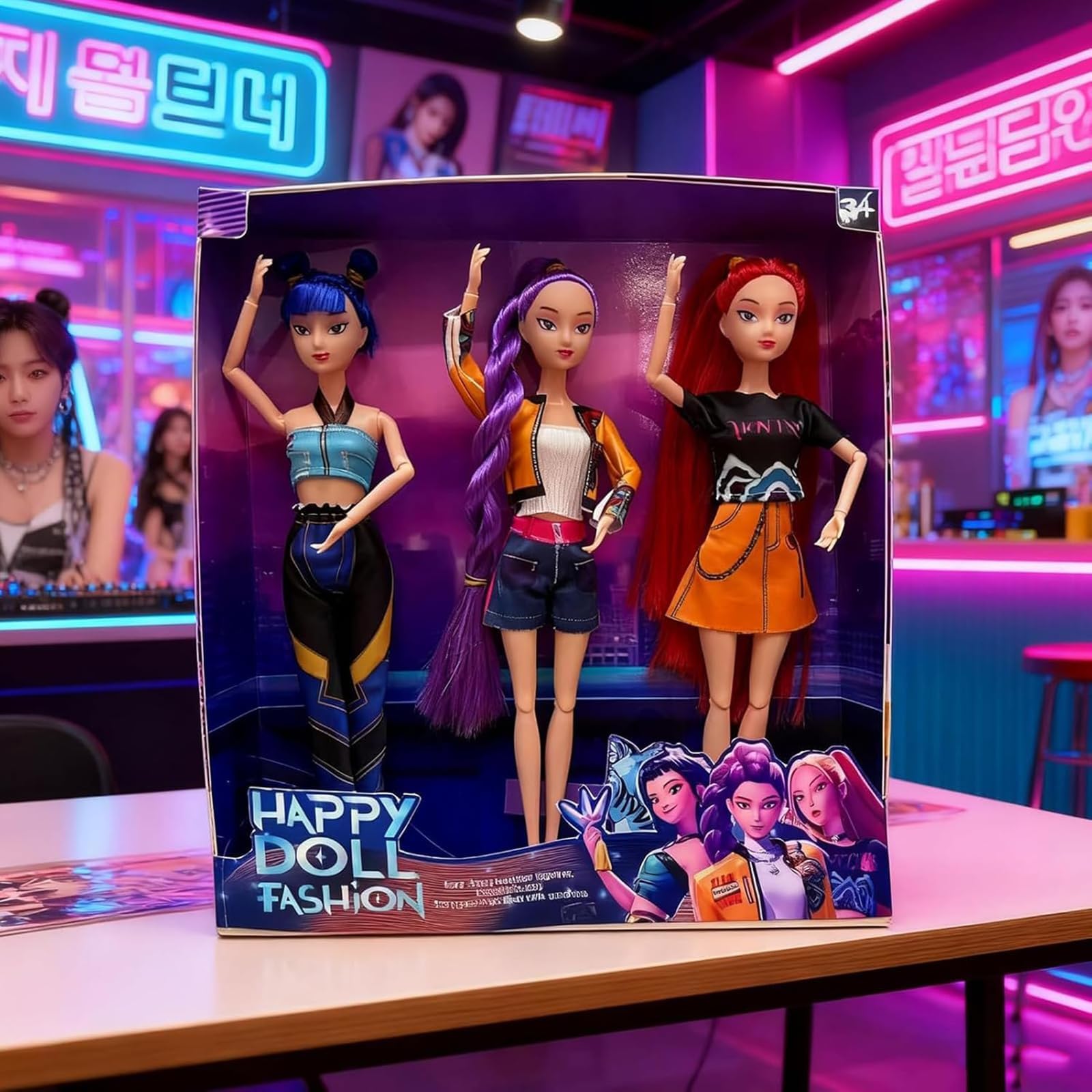 Bambole 𝐊-𝐏𝐎𝐏 𝐃ém0n 𝐇unders 29 cm – Figurine K-pop Huntrix Rumi/Mira/Zoey Articolate con Vestiti e Accessori – Giocattolo per Bambine, Collezione e Regalo Fan (A)