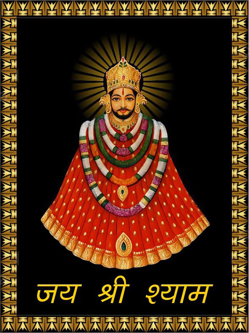 SIGNISTICS Khatu Shyam Baba Ji Glossy Laminated Paper Sticker Vastu Evel Eye Door Entrance Self Adhesive 300GSM (4x5 Inches) 2