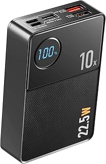 Kofarrten Heated Vest Battery Pack, 5V 2A 10000mAh Power Bank for Heated Jacket, PD 22.5W Fast Charging LCD Display USB C Portable Charger, High-Speed Charging Power Bank for iPhone, Android