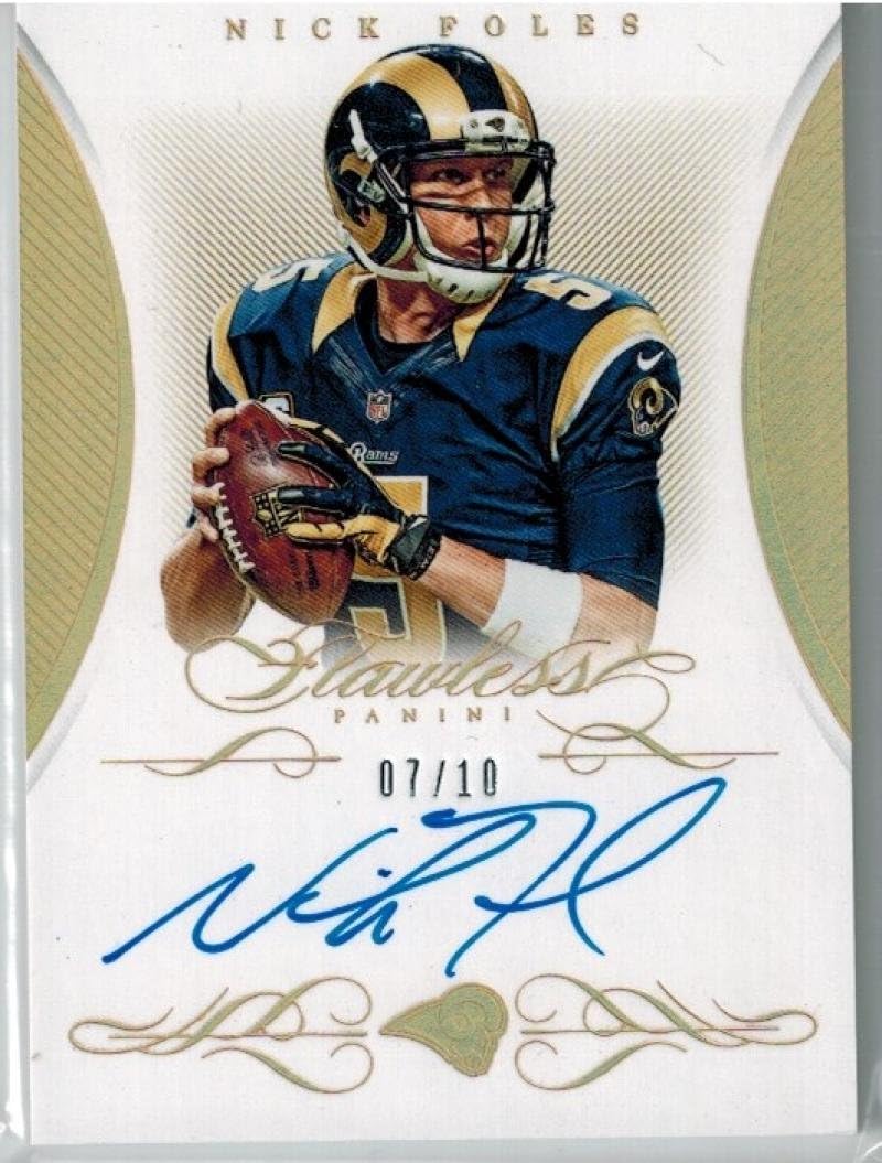 2015 Panini Flawless Team Panini Autographs Gold #35 Nick Foles (Autographed) #d 7/10 NM-MT NFL Football Card