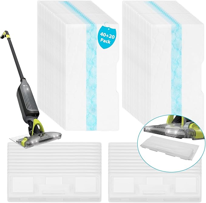 40 Pack Disposable Vacuum Vac Mop Pad Refills Replacement Mop Pad for Shark VACMOP