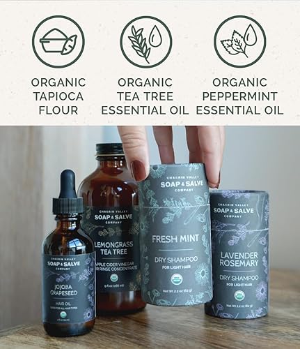 Miniatura 2 de Chagrin Valley Soap & Salve Champú seco natural orgánico en polvo, para cabello claro, menta fresca, absorbe el aceite entre lavados, refresca el