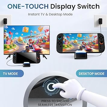 Switch 2 Dock,Portable TV Docking Station with 4K@120Hz HDMI for Nintendo
