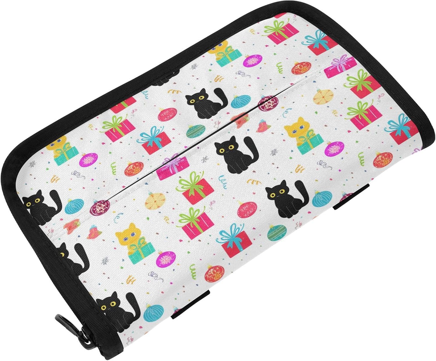 Black Cat & Gift Box Car Visor Tissue Holder,Car Tissue Box,Car Mask Holder,Car Visor Accessories,Car Decoration