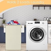 Vista 2 de SNIGJAT Cesta grande para la ropa sucia, cesta alta con asas resistentes, cestas para ropa sucia, cesta rectangular para ropa sucia para dormitorio