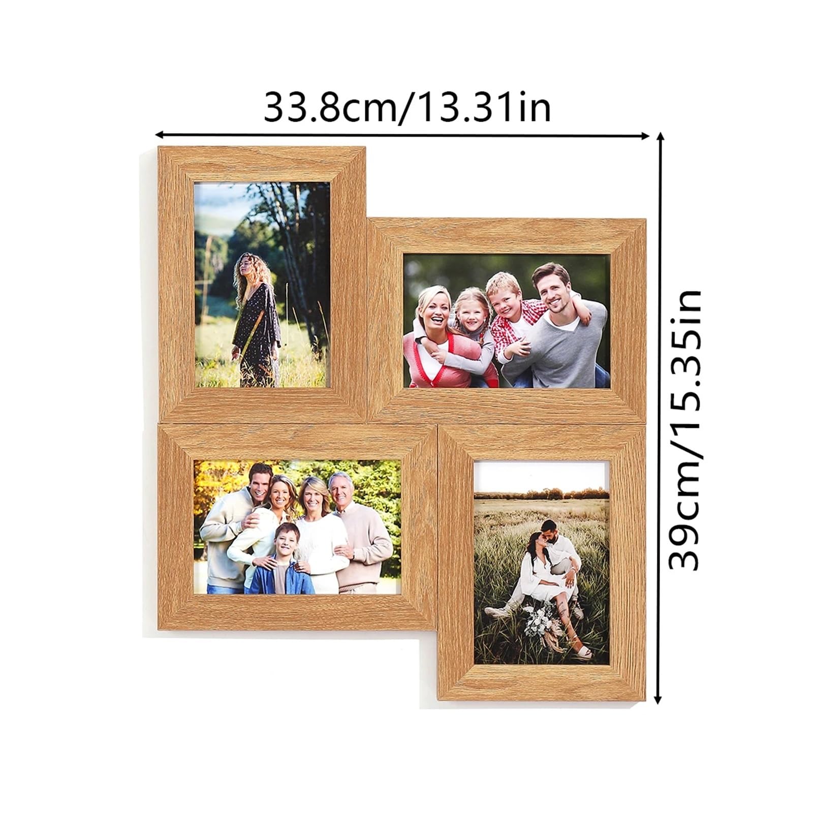 Lot de cadres photo Cadre Photo de Collage 1 pièce 4x6, tenture murale multi-ouverture, affichage multi-photo décoration la maison(Burlywood)