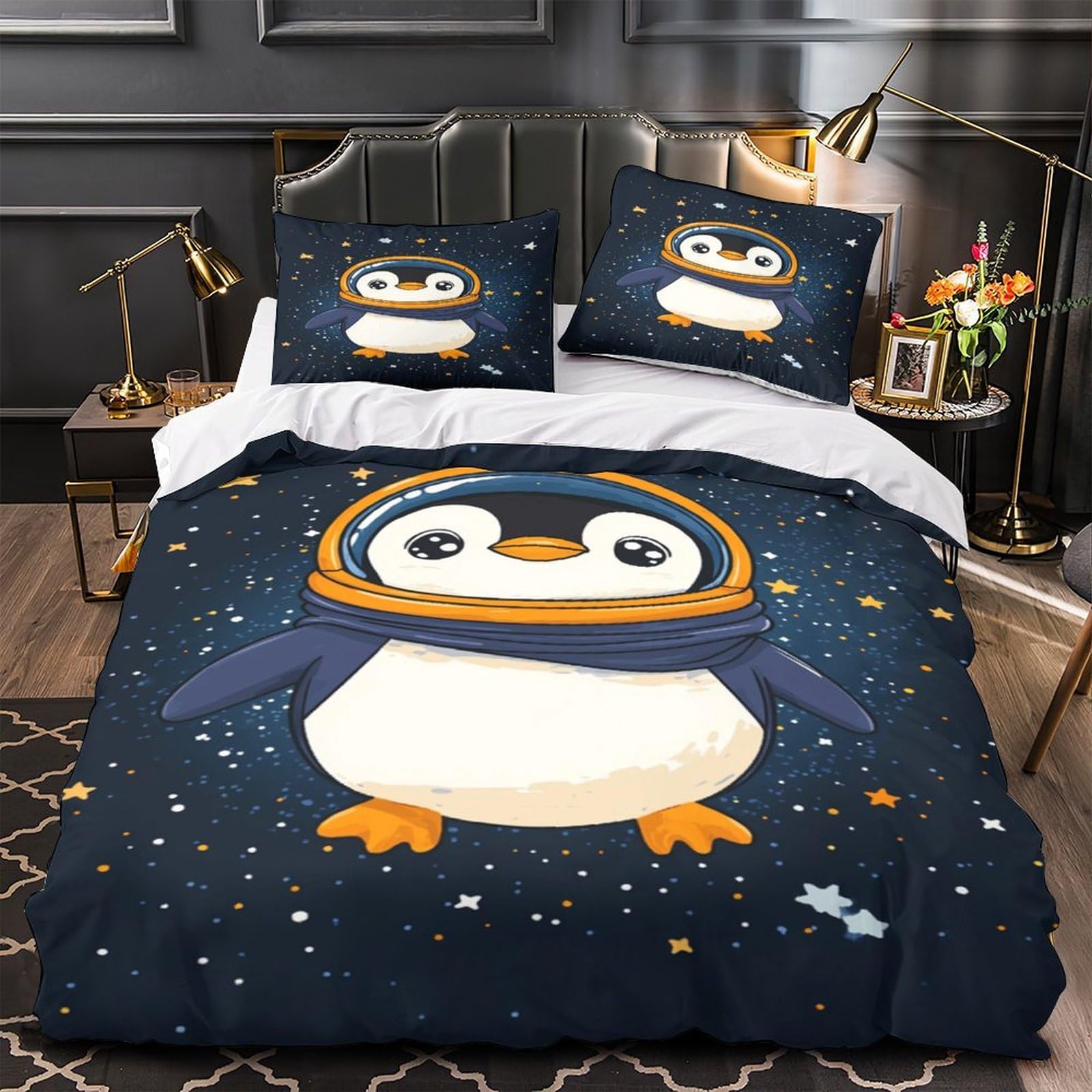 Housse de couette pingouin espace infroissable pour simplifier l'entretien du linge de lit