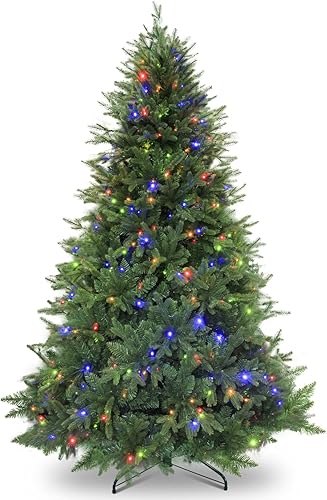 JOY SPOT Árbol de abeto artificial de PVC y PE de 75 pies 1602 puntas de rama y soporte de metal plegable elección perfecta para decoración de