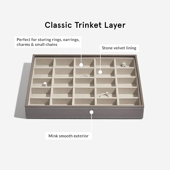 Stackers Mink Classic Medium Jewellery Box, Set of 3