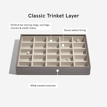Stackers Mink Classic Medium Jewellery Box, Set of 3