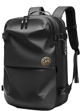 LAG Vacuum Expandable Travel Backpack - Waterproof Oxford Fabric, Compression Carry On Bag, Lightweight Luggage Backpack for Airplane, Hiking, Business, Weekend Trips