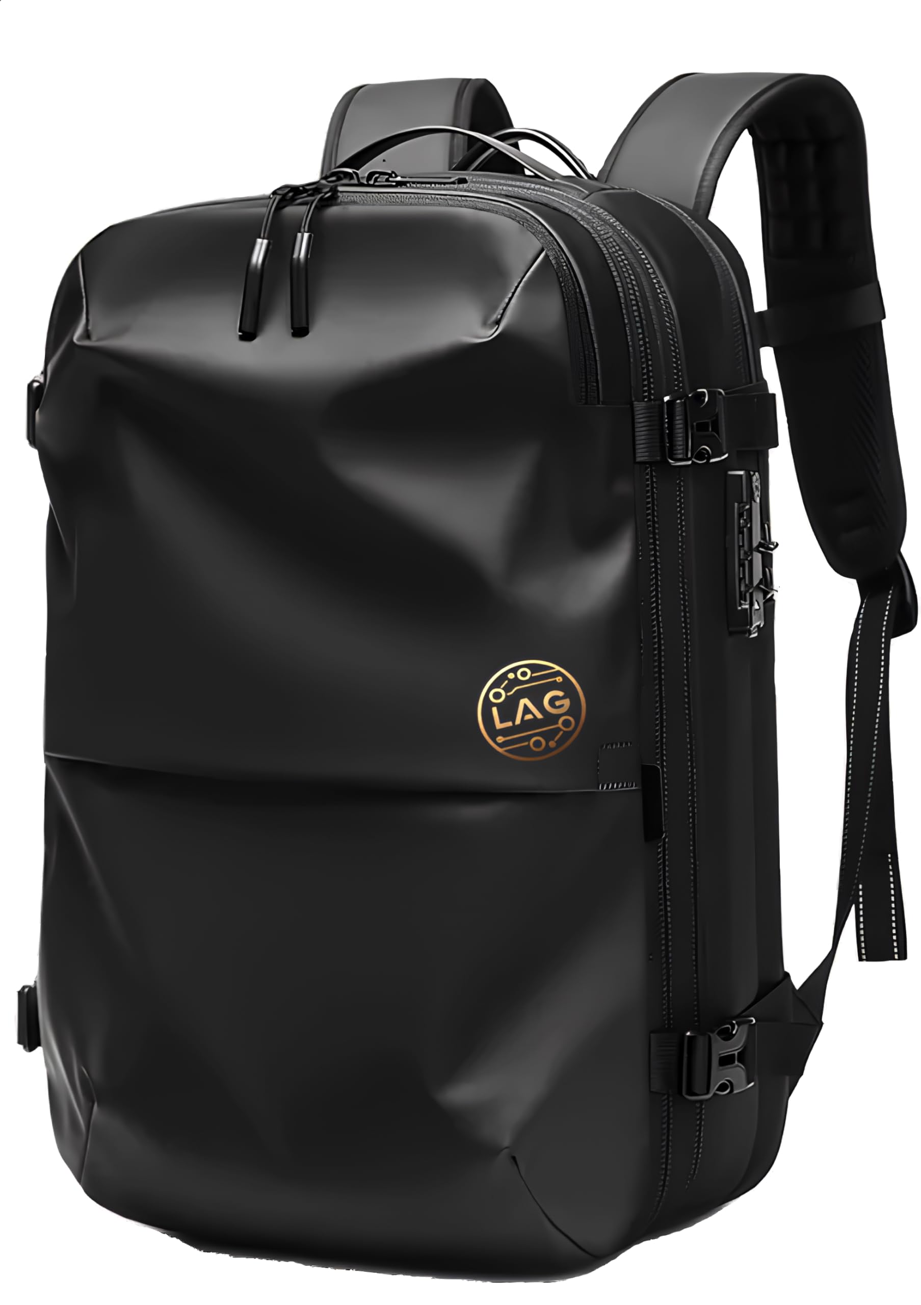 LAG Vacuum Expandable Travel Backpack - Waterproof Oxford Fabric, Compression Carry On Bag, Lightweight Luggage Backpack for Airplane, Hiking,