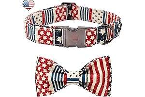 Elegant little tail Independence Day Red White Blue Dog Collar