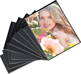 Tatuo 10 Pieces Magnetic Photo Pocket Picture Frame, Photo Pocket Sleeve for Fridge, Locker, Office Cabinet (Black) - coolthings.us