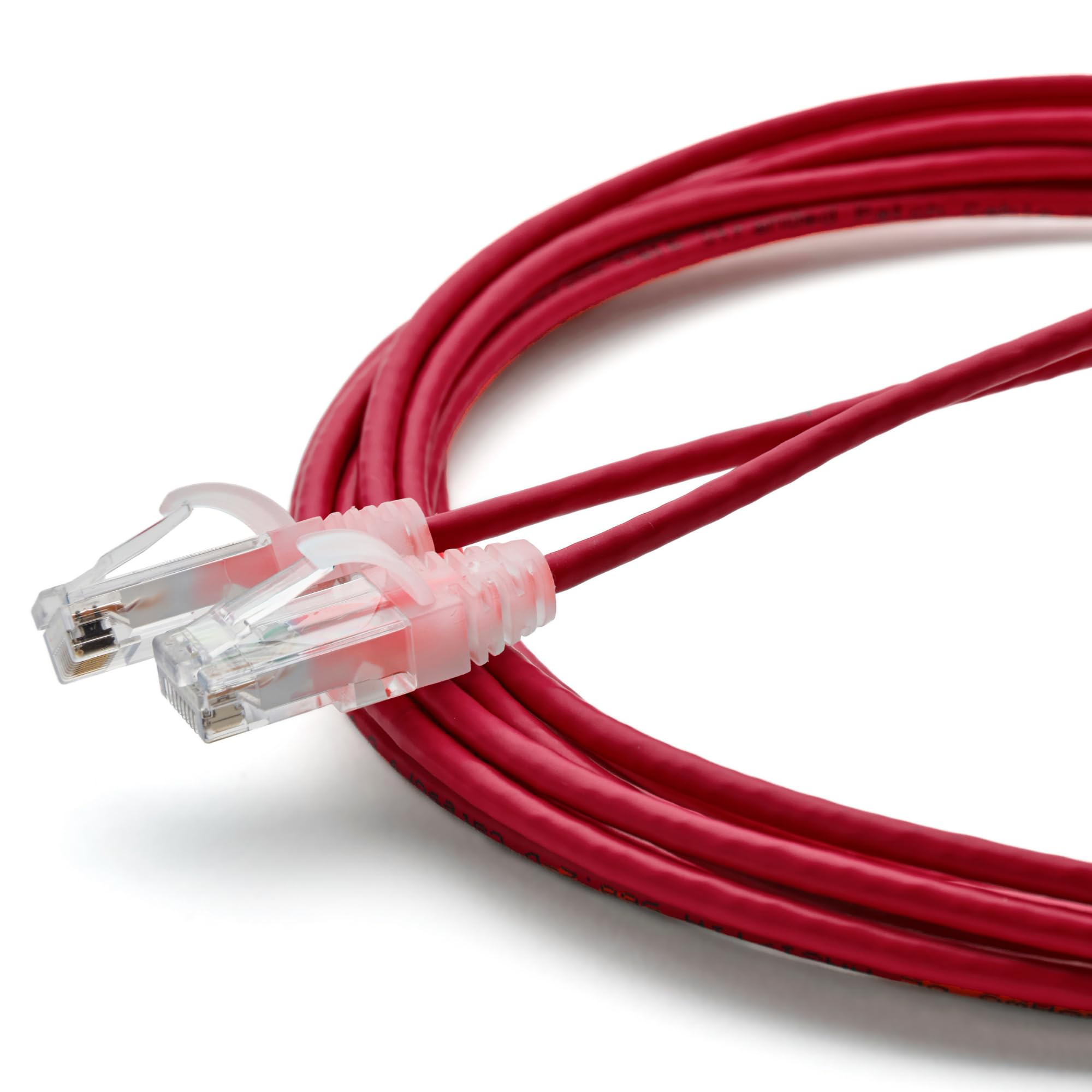 TRUECABLE Cat6 Component Rated Patch Cable, Unshielded (U/UTP), 14ft, Red, 28AWG Solid Copper, Snagless 10G High-Speed Ethernet Cable, PoE++ 4PPoE
