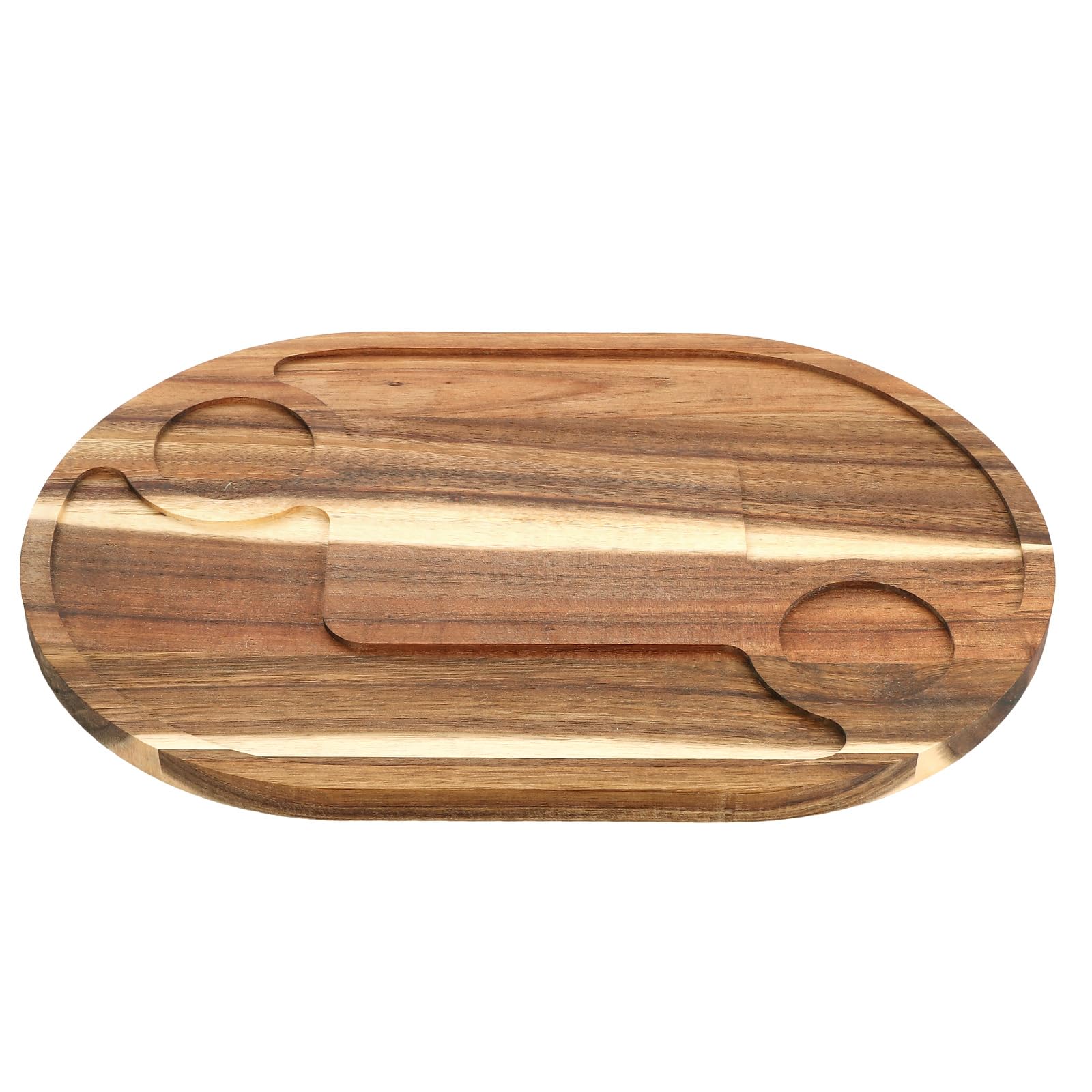 Confezione da 2 taglieri in legno per servire cibo, 36 x 24 x 1,5 cm, vassoio da portata in legno per feste