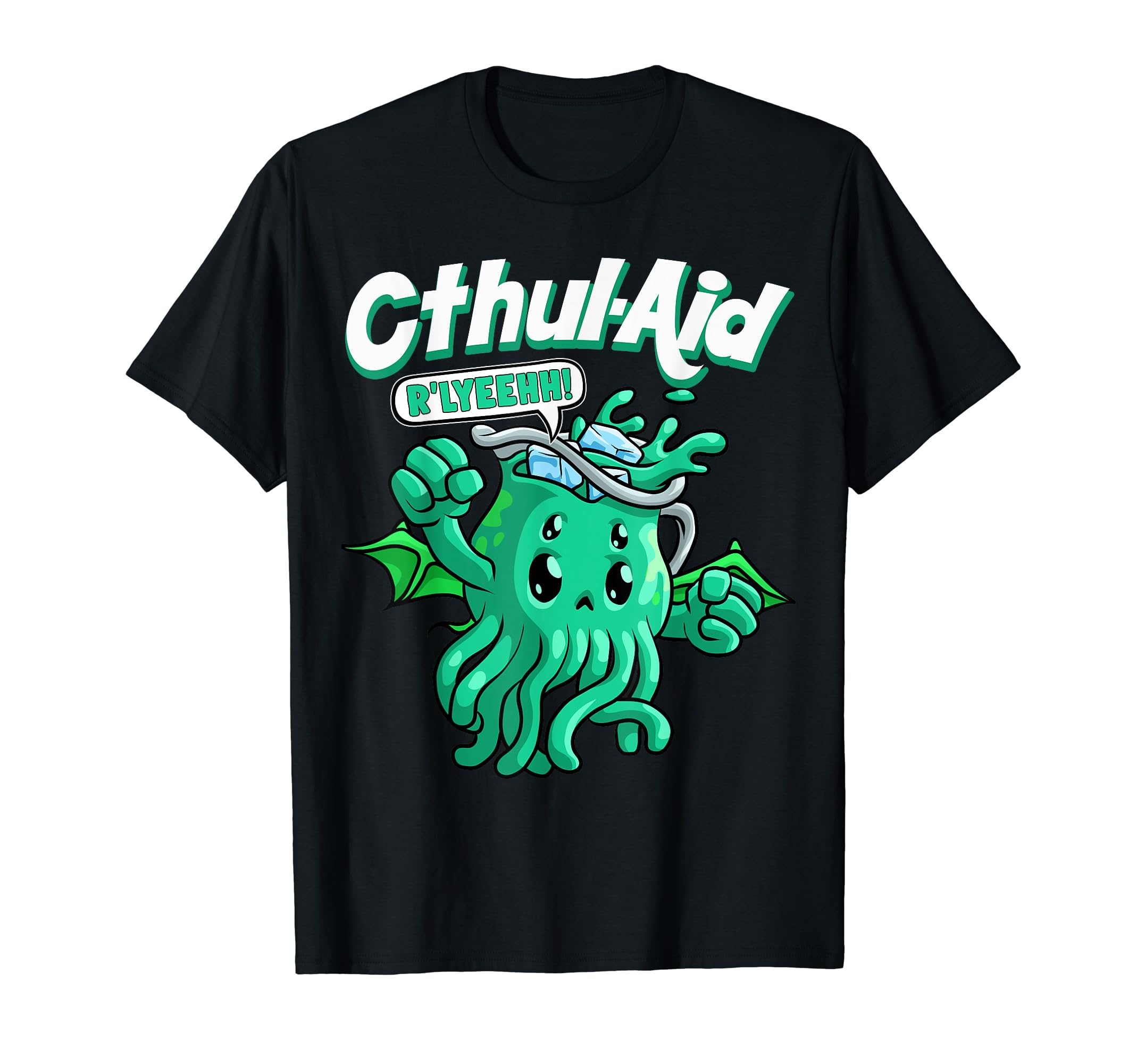 Funny Horror ApparelsCool Cthulhu Aid Funny Cthulhu R'lyeehh Cute Meme Halloween T-ShirtOEKO-TEX STANDARD 100