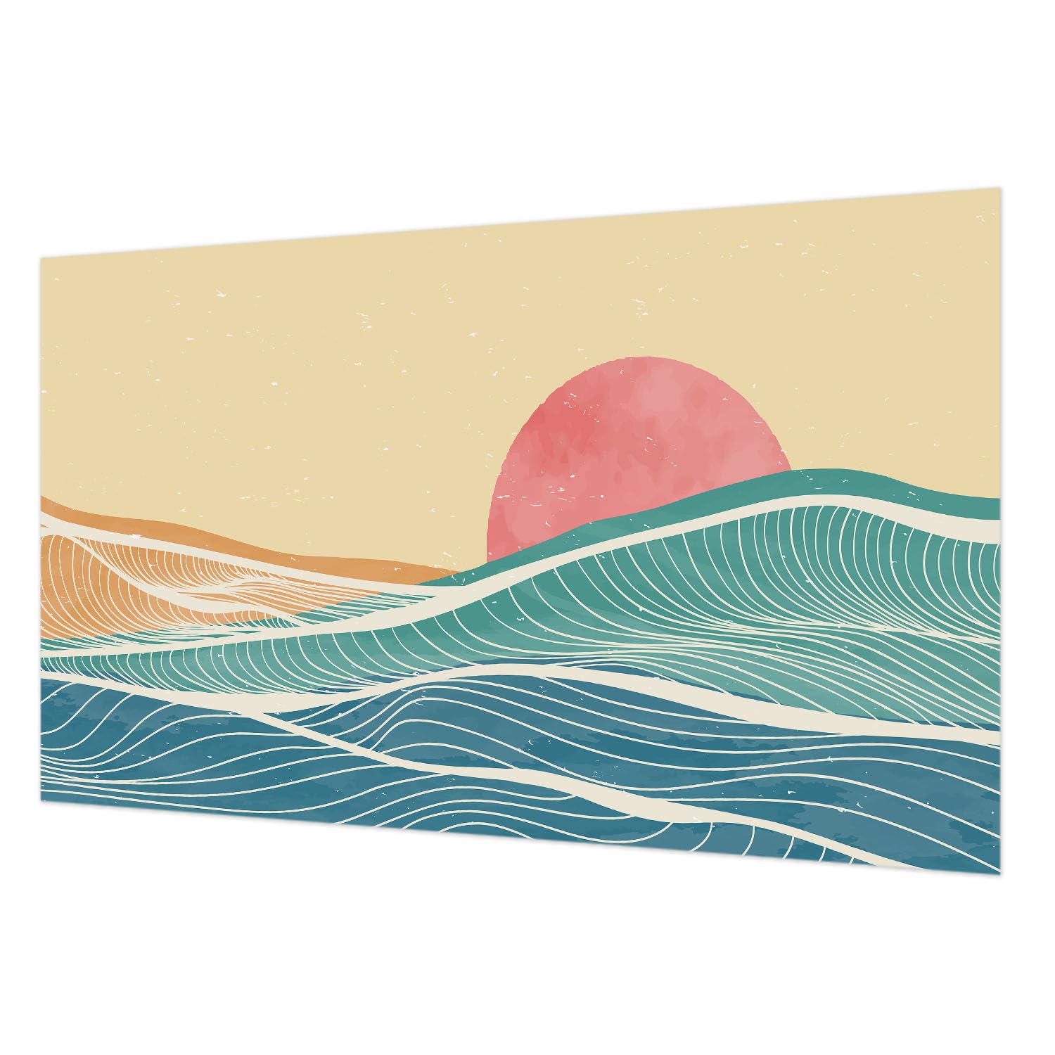 Tapisserie intissée 416x254 cm vagues de la mer pour salon et chambre