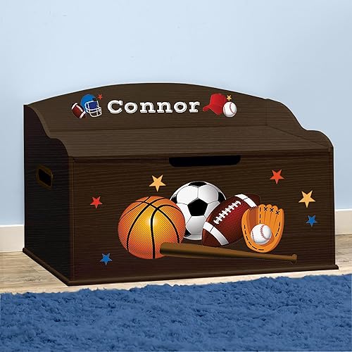 Miniatura 9 de DIBSIES Caja de juguetes personalizada Creative Wonders, deportiva, 30 x 19.25 x 18 pulgadas, tapa de cierre suave (gris cola de milano)