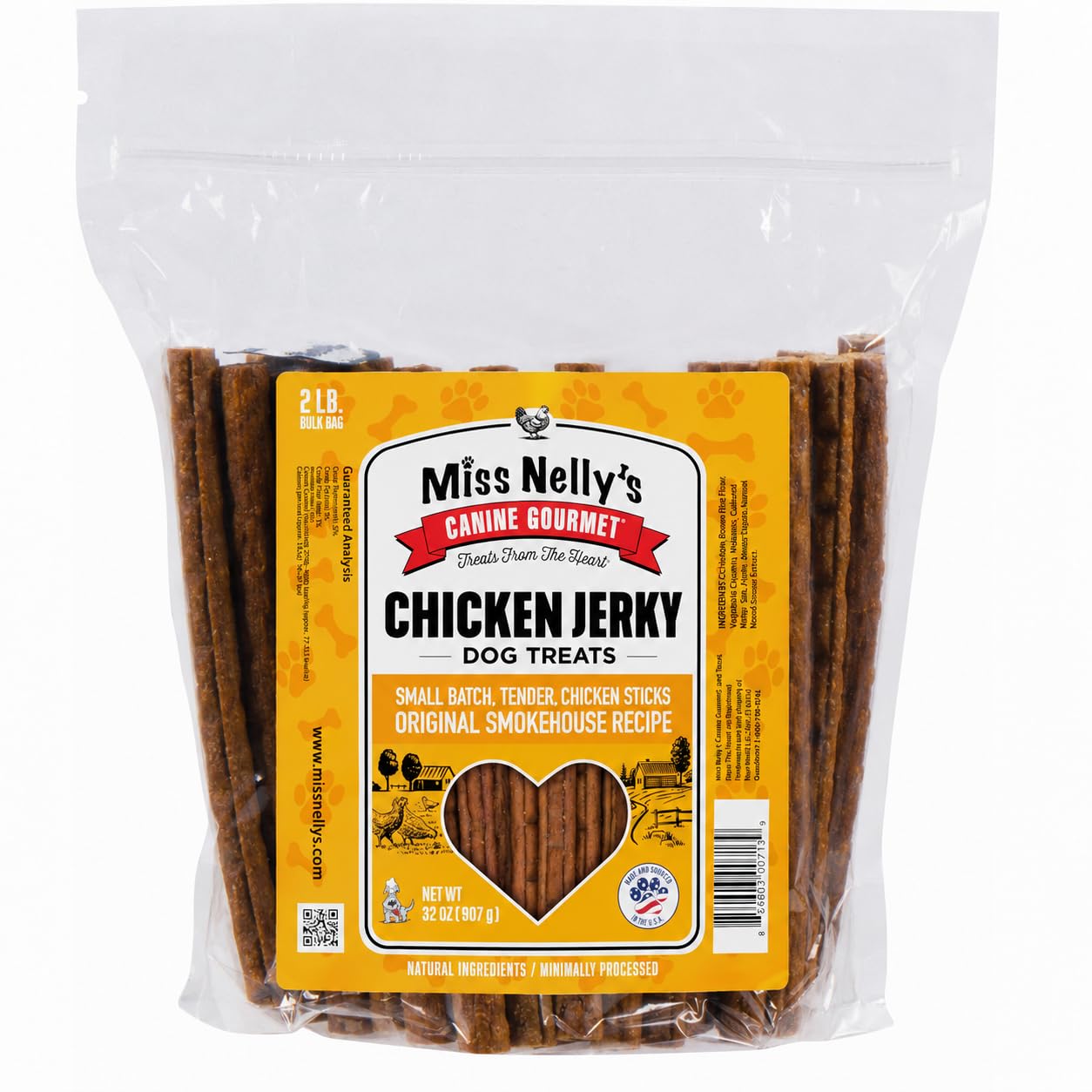 Miss Nelly's- All Natural Chicken Jerky Dog Treats Made in USA Only, 32oz