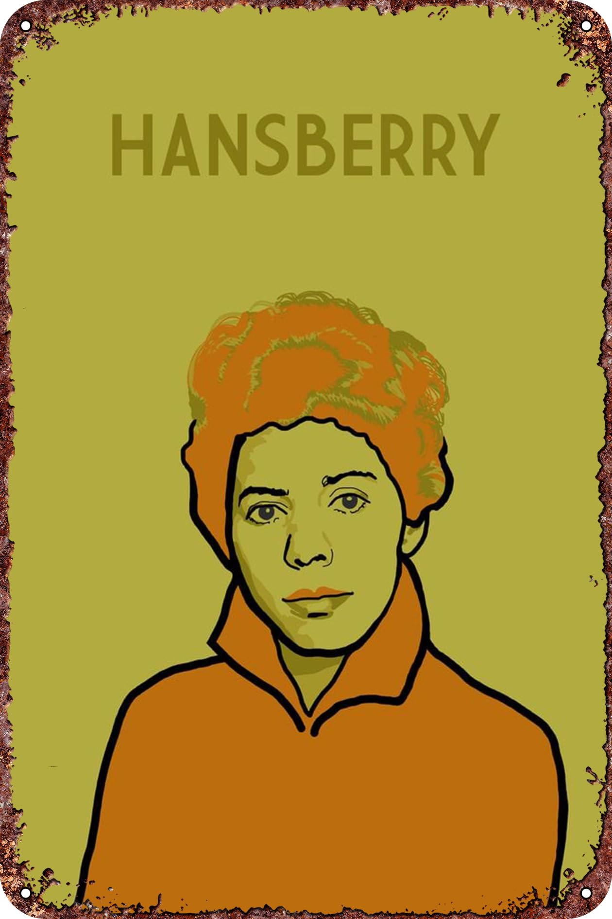 Lorraine Hansberry Vintage Metal Tin Sign Movie Poster Wall Art Decor 8x12 Inch for Home Cafes Office Store Pubs Club Sign Gift