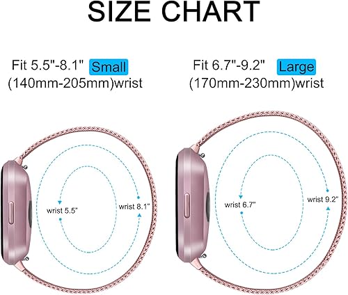 Miniatura 4 de Oumida Bandas de metal compatibles con Fitbit Versa 2Fitbit VersaVersa LiteVersa SE, correa magnética ajustable de acero inoxidable para Fitbit