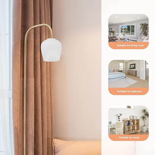 Miniatura 8 de Housoutil 2 pantallas de cristal de repuesto para lámpara colgante, cubierta de lámpara mate, accesorio montado en el techo