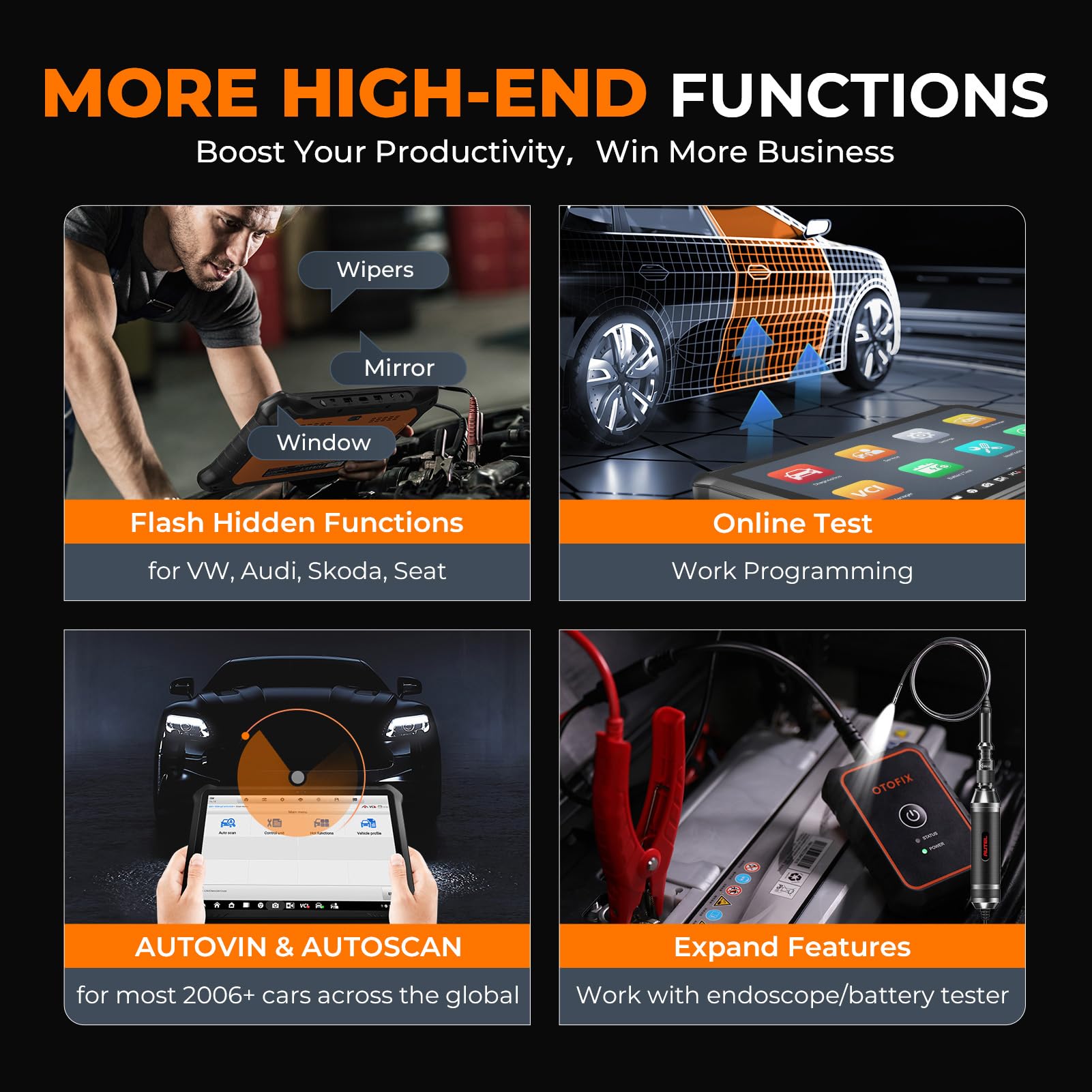 OTOFIX D1 PROS2 Obd2 Herramienta de Diagnóstico, Codificación ECU, Diagnóstico Todos Los Sistemas OE, 40+ Servicio, Control Bidireccional, Escaneo Automático 2.0, CANFD y DOIP, Actualización de 2 Años