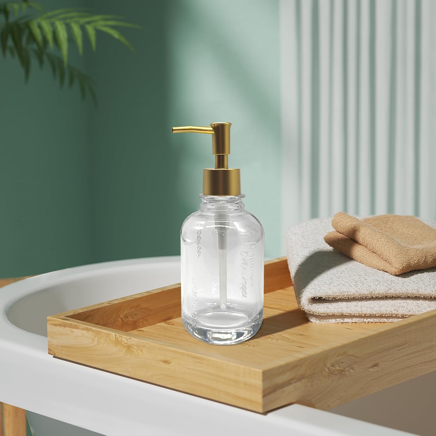 Glass Soap Dispenser Bathroom Kitchen11.8oz Refillable Liquid Soap Dispenser with Rust-Proof Plastic Pump - Image 5