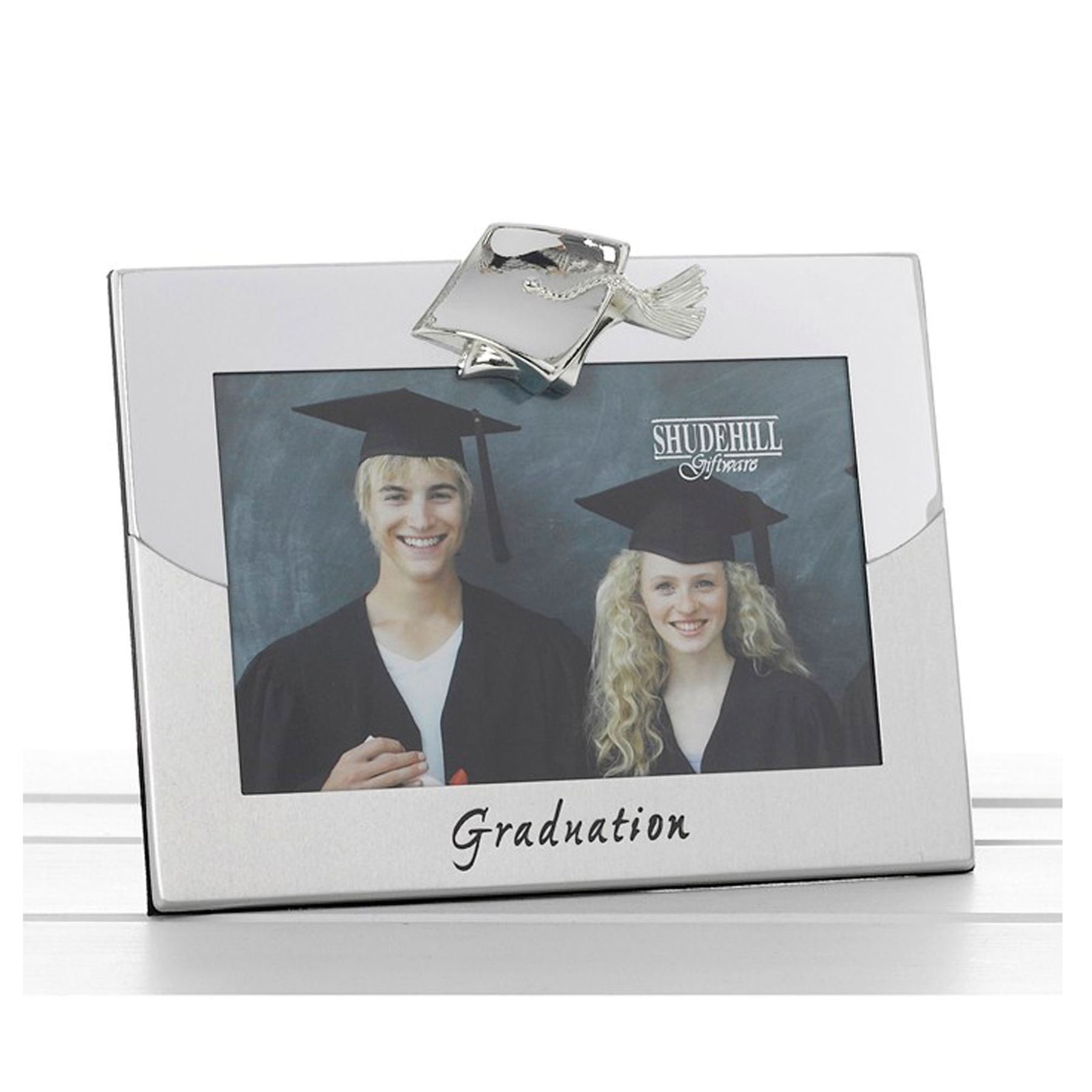 Shudehill Giftware Silver Satin Graduation Two Tone 4X6 Photo Frame Gift