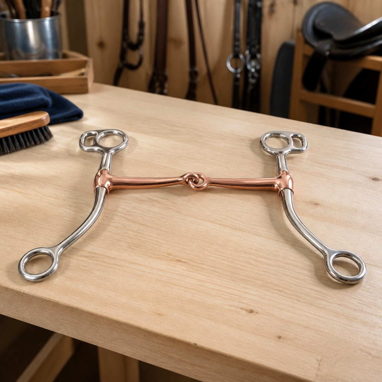 Gebiss mit drehbarer Mitte drehbar Gebiss mit gebogenen Schenkeln und Ringansätzen gelenkig Dynamic RS Wassertrense für Reiten, Training