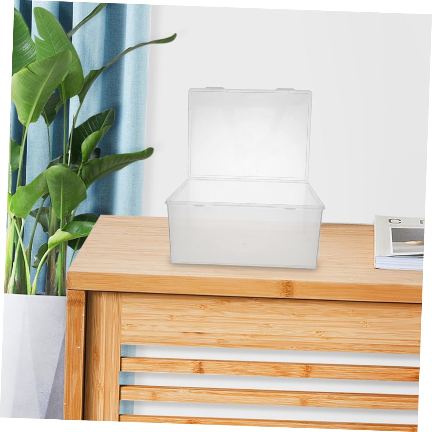 PartyKindom 2pcs Transparent Cd Storage Box Clear Disc Holder Organizer for Comics DVDs and More Durable Dust and Moisture Protection Modern Aesthetic Home Organization