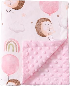 Baby Nursery Bed Blankets Ultra Soft Double Layer Mini Blanket Minky Blanket Receiving Blankets Shower GiftsHedgehog,30 * 47in