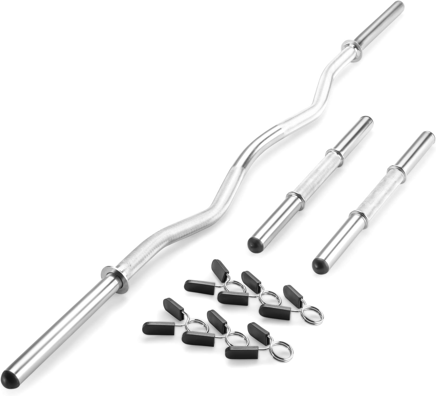 Marcy Standard Size Curl Bar and Dumbbell Handle Set with 6 Spring Collars SDC-10.1