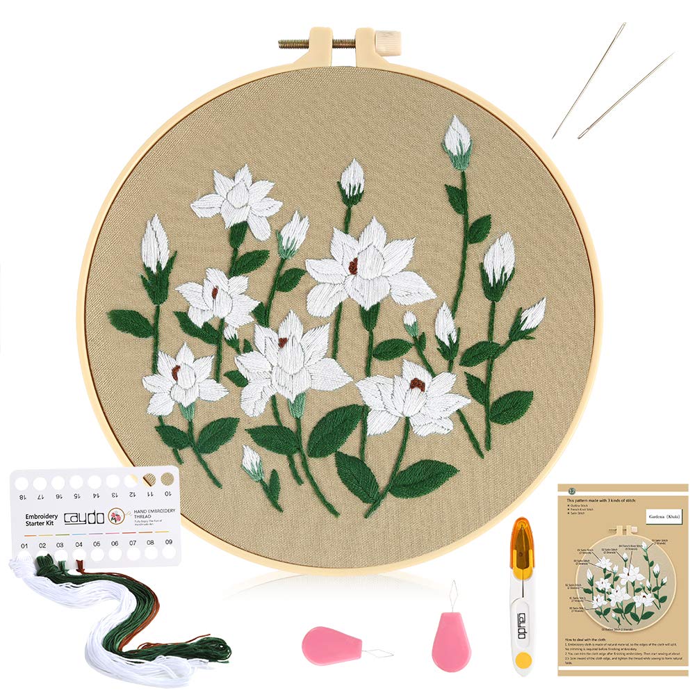 Caydo Embroidery Starter Kit with Pattern and Instructions, Cross