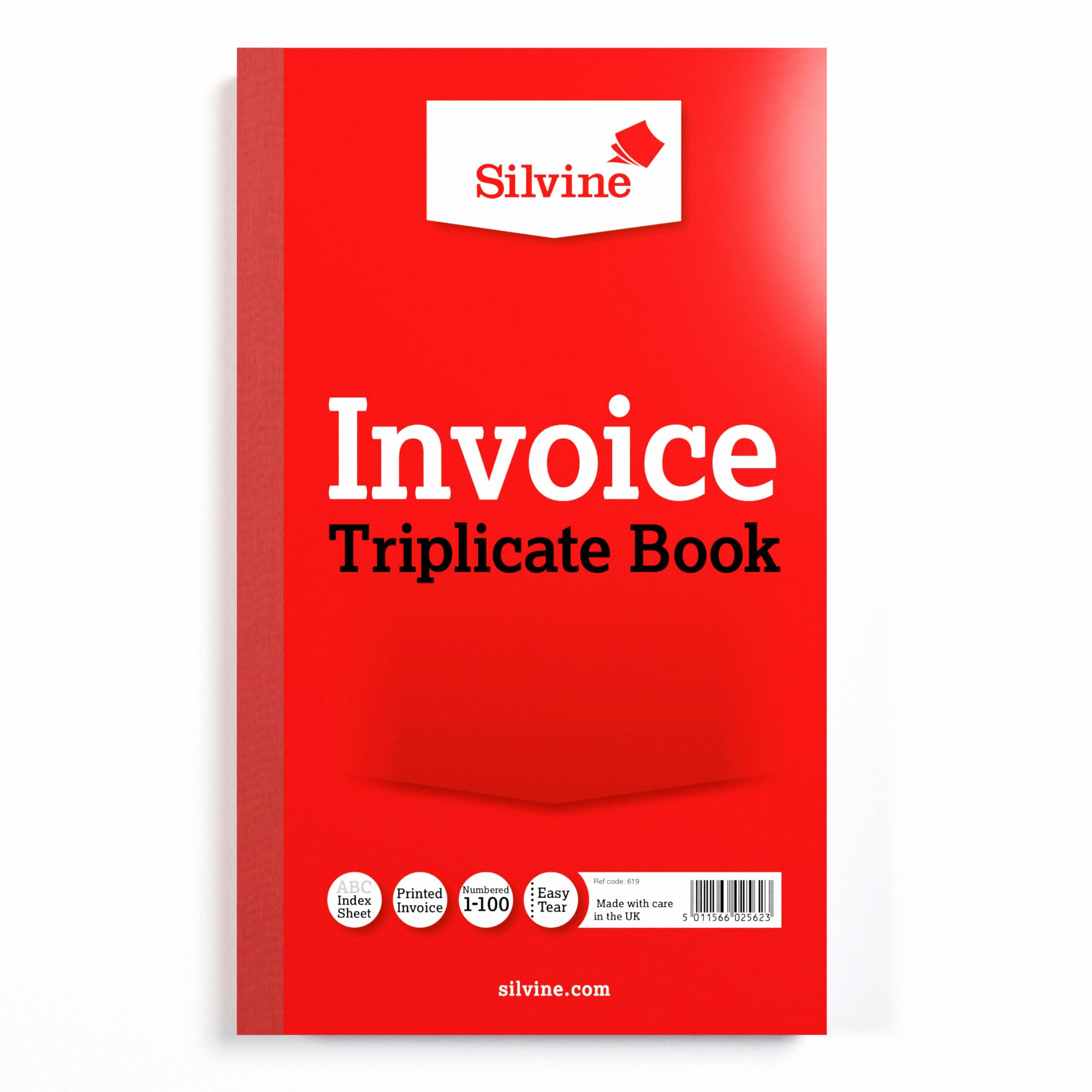 Silvine Triplicate Invoice Book - Numbered 1-100 with index sheet (210 x 127mm)