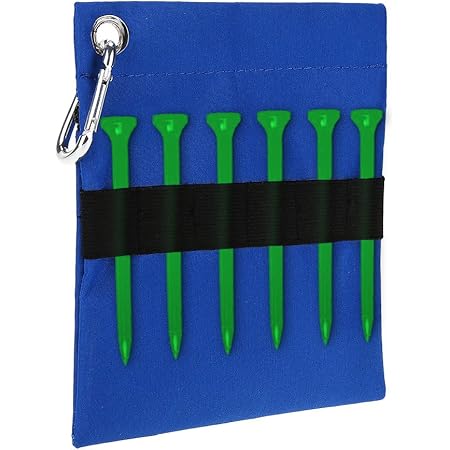 Amazon ゴルフティーバッグ ゴルフティーポーチ ティーホルダー ６本収納 整理整頓を保つ カラビナ付き ナイロン製 Alomejor ティー